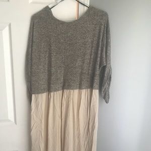 Grey/ivory sweater dress